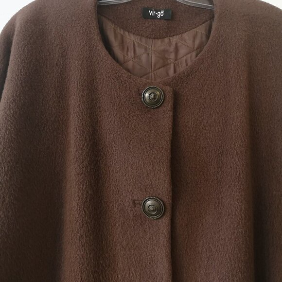 80s vintage Quiet Luxury BROWN wool swing duster coat -- **HOST PICK** - Picture 4 of 10
